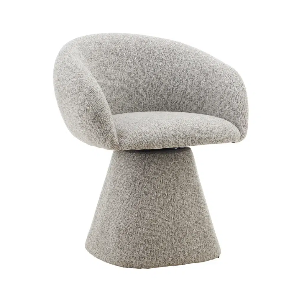 Fossil Grey Swivel Dining Chair, Modern Design, Comfortable Seat, Durable Steel Frame