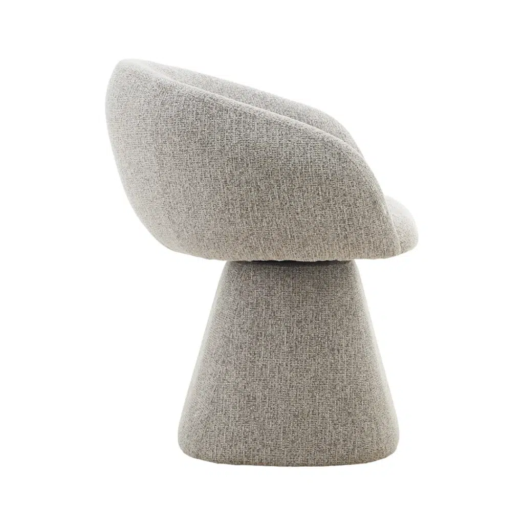 Fossil Grey Swivel Dining Chair, Modern, Comfortable, Durable, 360-Degree Base