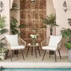 Jocelyn 3-Piece Outdoor Lounge Set Compact Durable