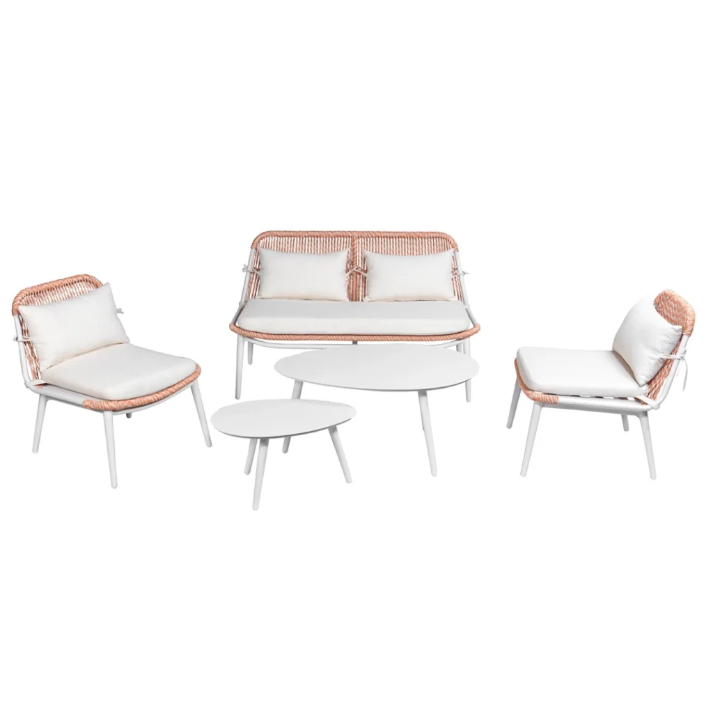 Bennie 5-Piece Outdoor Lounge Set - Aluminum Rattan Furniture