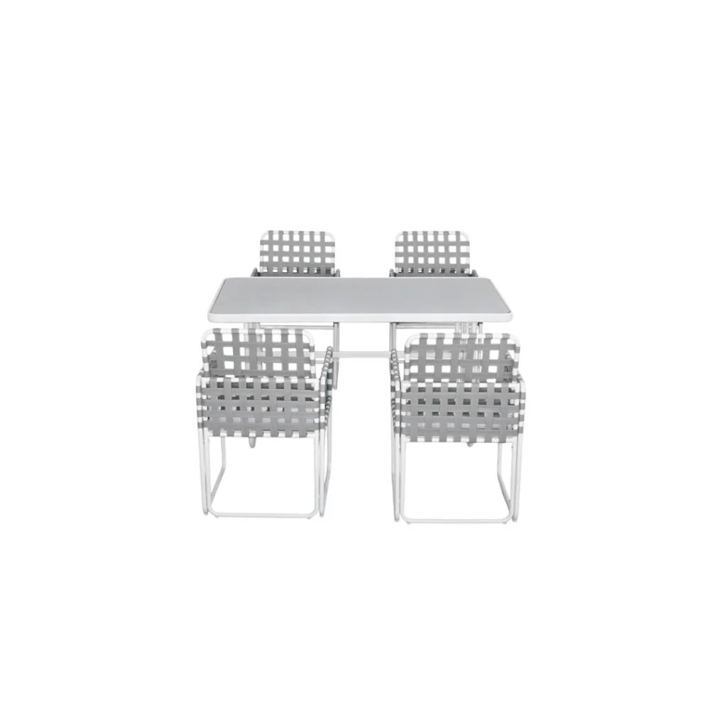 Hester 5-Piece Outdoor Dining Set UV Resistant Glass Table
