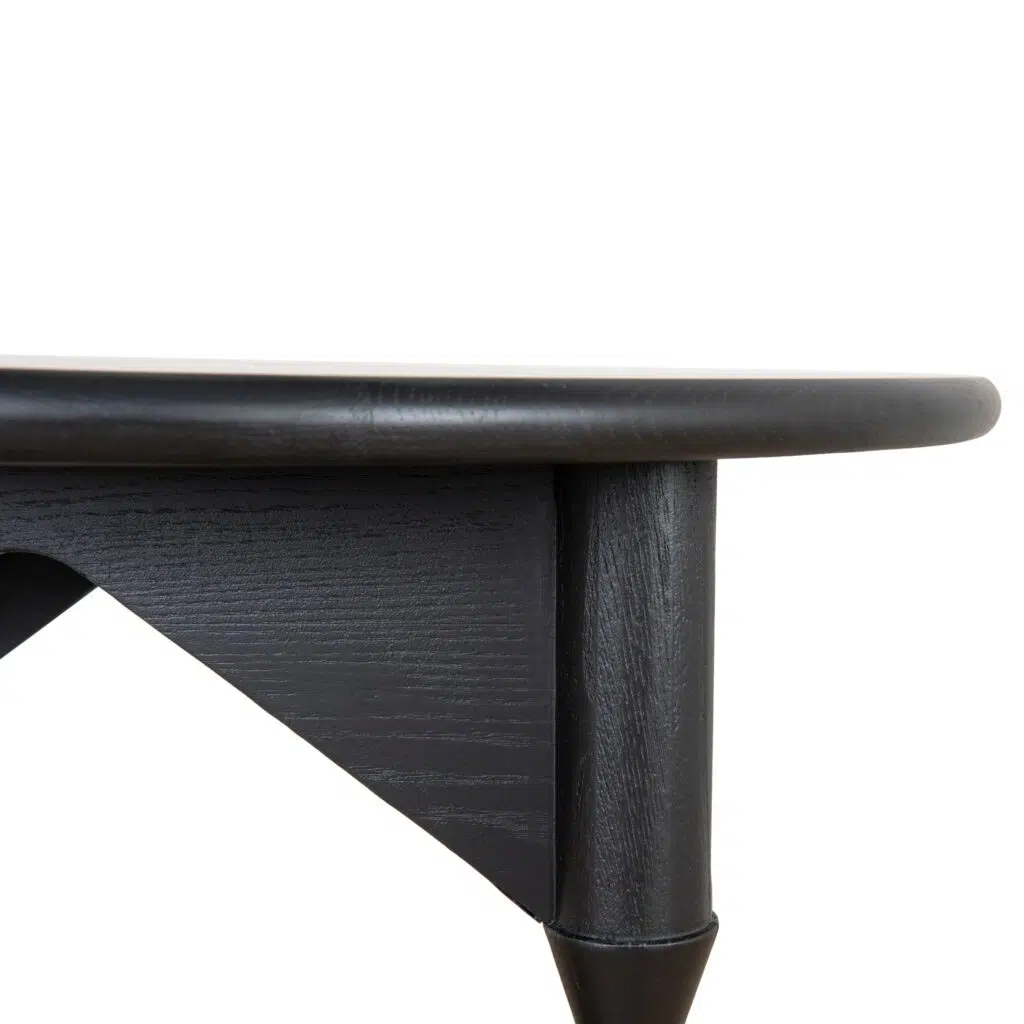 Sleek Black Lior Side Table with Storage Shelf