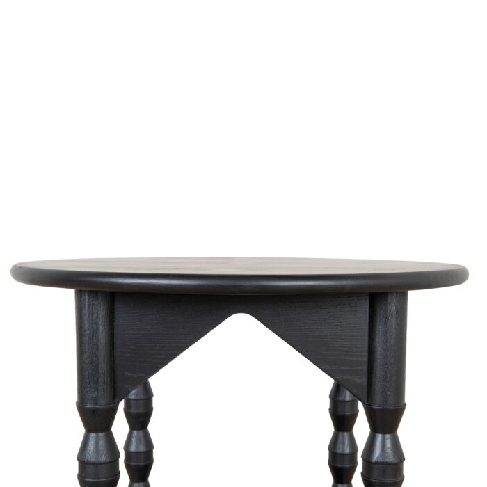 Sleek Black Lior Side Table with Storage Shelf