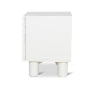 Rafi 48cm White Bedside Table with Drawers