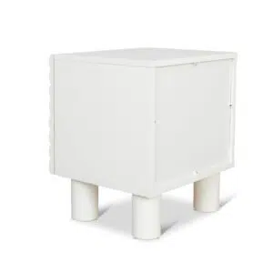 Rafi 48cm White Bedside Table with Drawers