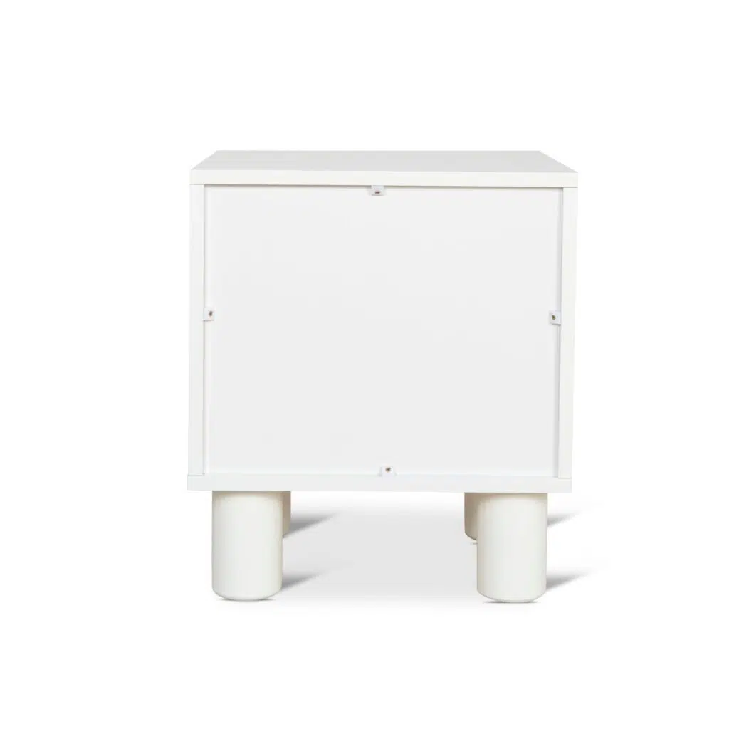 Rafi 48cm White Bedside Table with Drawers