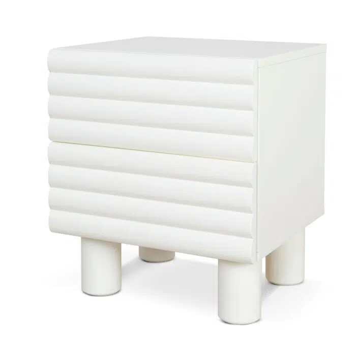 Rafi 48cm Bedside Table – White