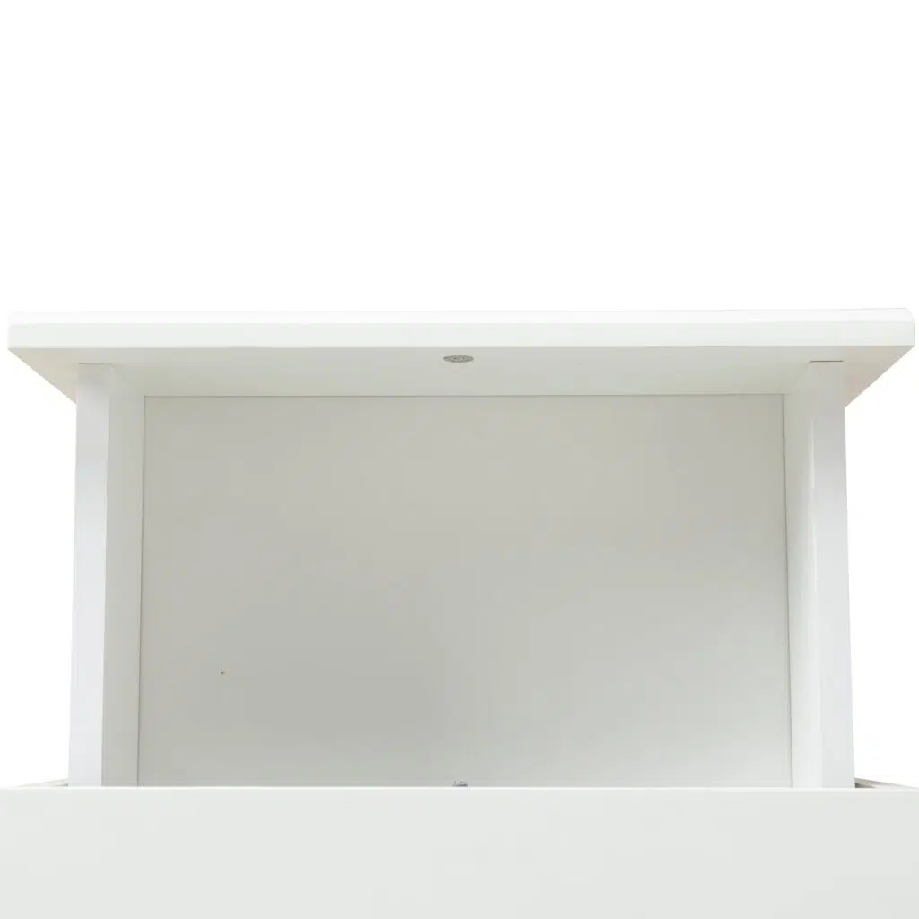 Rafi 48cm White Bedside Table with Drawers