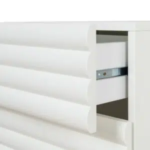 Rafi 48cm White Bedside Table with Drawers