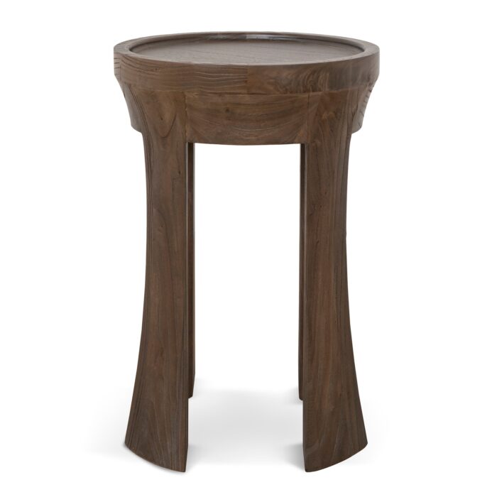 Walnut 34.5cm Side Table, Elegant Wood Grain, Durable Elm Wood, Compact Design