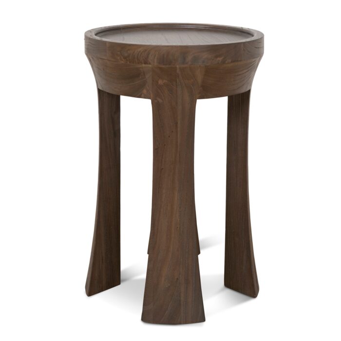 Walnut 34.5cm Side Table, Elegant Wood Grain, Durable Elm Frame, Compact Design
