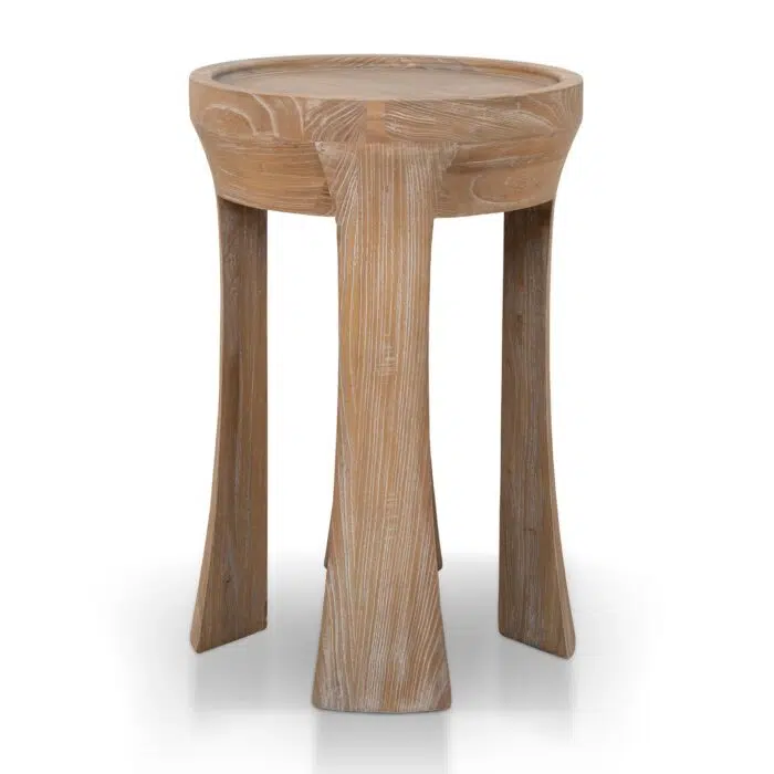 Harmony 34.5cm Round Side Table – Dark Natural