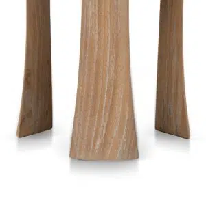 Dark Natural 34.5cm Side Table, Solid Elm Wood, Compact Design