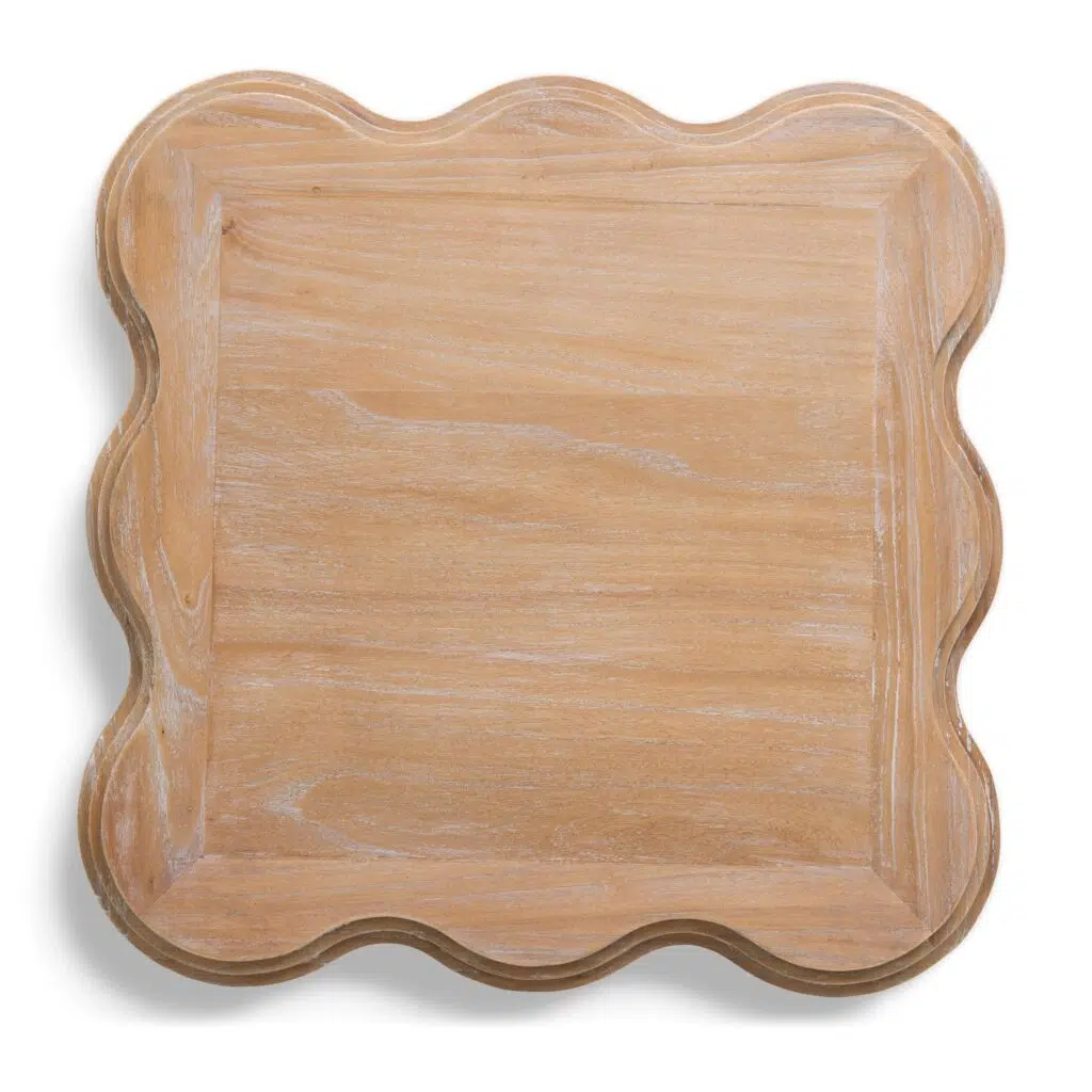 Sleek 55cm Natural Side Table with Spiral Legs