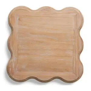 Sleek 55cm Natural Side Table with Spiral Legs