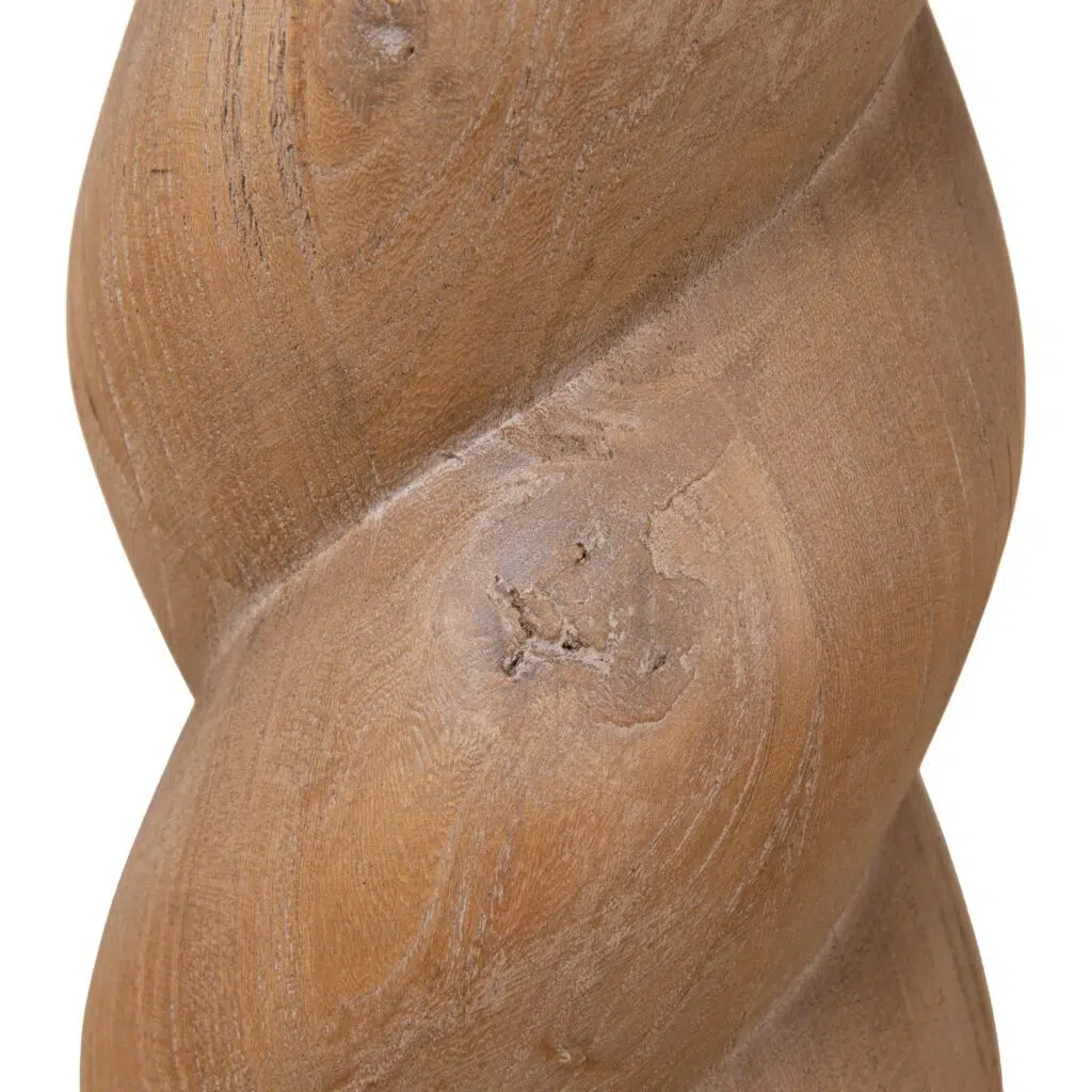 Sleek 55cm Natural Side Table with Spiral Legs