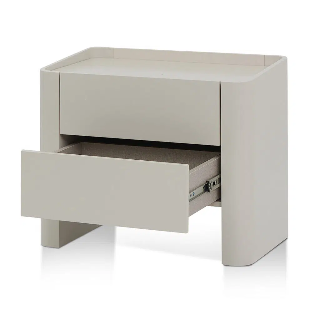Eclipse Warm Grey Bedside Table Modern Design