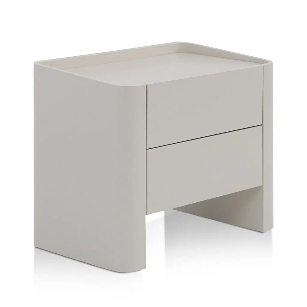 Eclipse Bedside Table Warm Grey Matte Modern Design