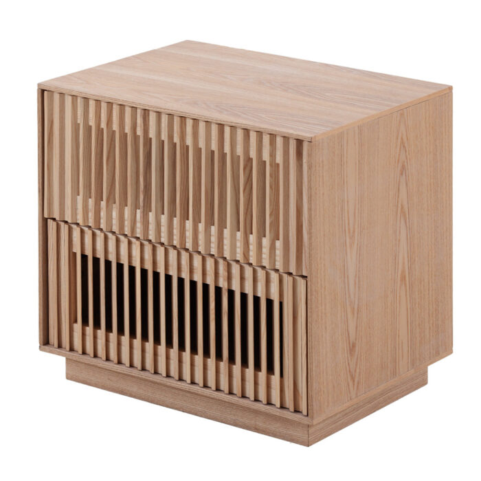 Natural Bedside Table, Durable Wood, 2 Drawers, Easy Assembly