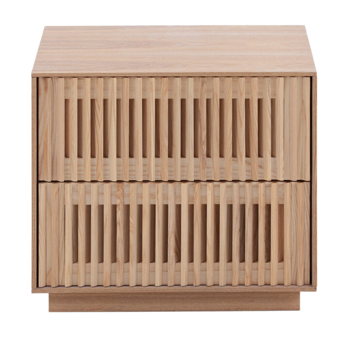 Natural Bedside Table, Minimalist Design, Durable Wood, 2 Drawers, Easy Assembly