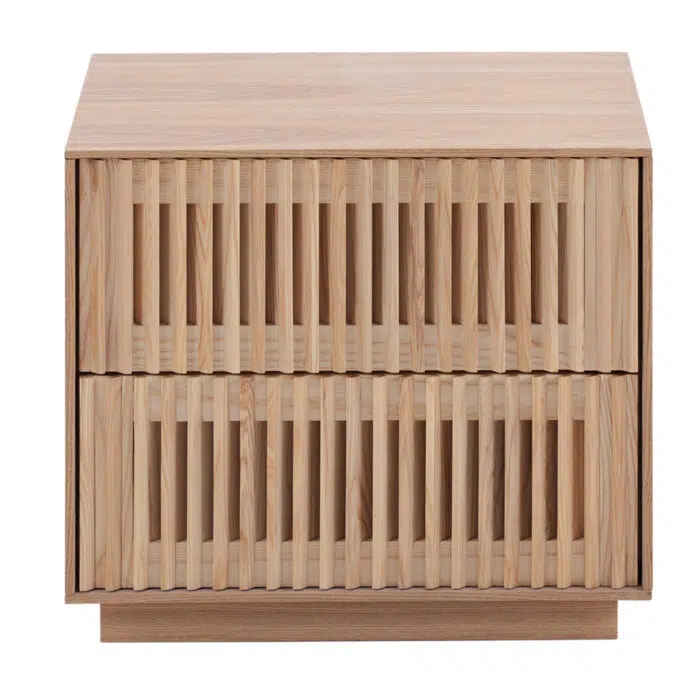 Natural Bedside Table, Minimalist Design, Durable Wood, 2 Drawers, Easy Assembly