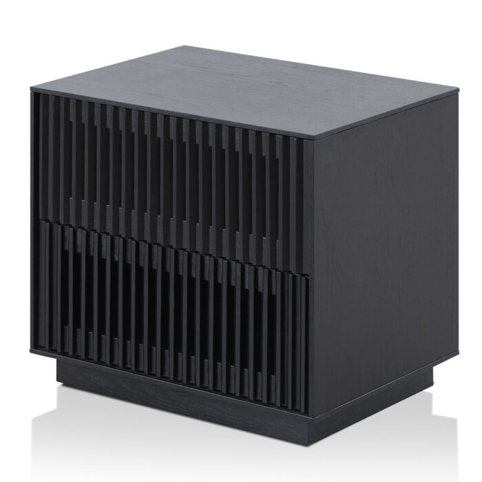 Nova Full Black Bedside Table with Ash Veneer