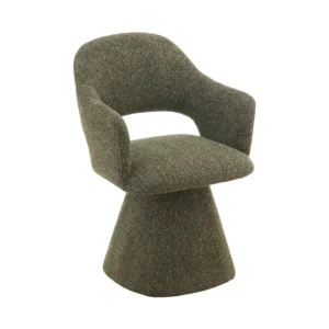 Pine Green Swivel Dining Chair, Modern Design, Durable Fabric, Comfortable Seating