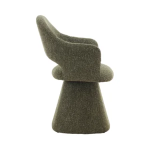 Pine Green Swivel Dining Chair, Sleek Design, Durable Fabric, Comfortable Seating