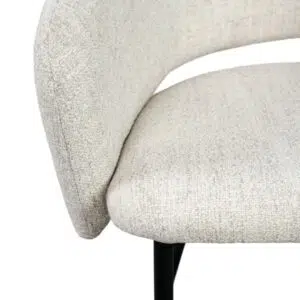 Sora Dining Chair Cream Fabric Sturdy Metal Frame