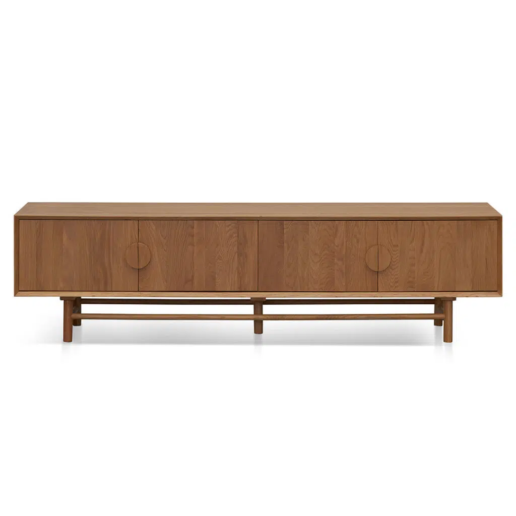 Harmony 2.1m TV Unit, Natural Oak, Mid-Century Style