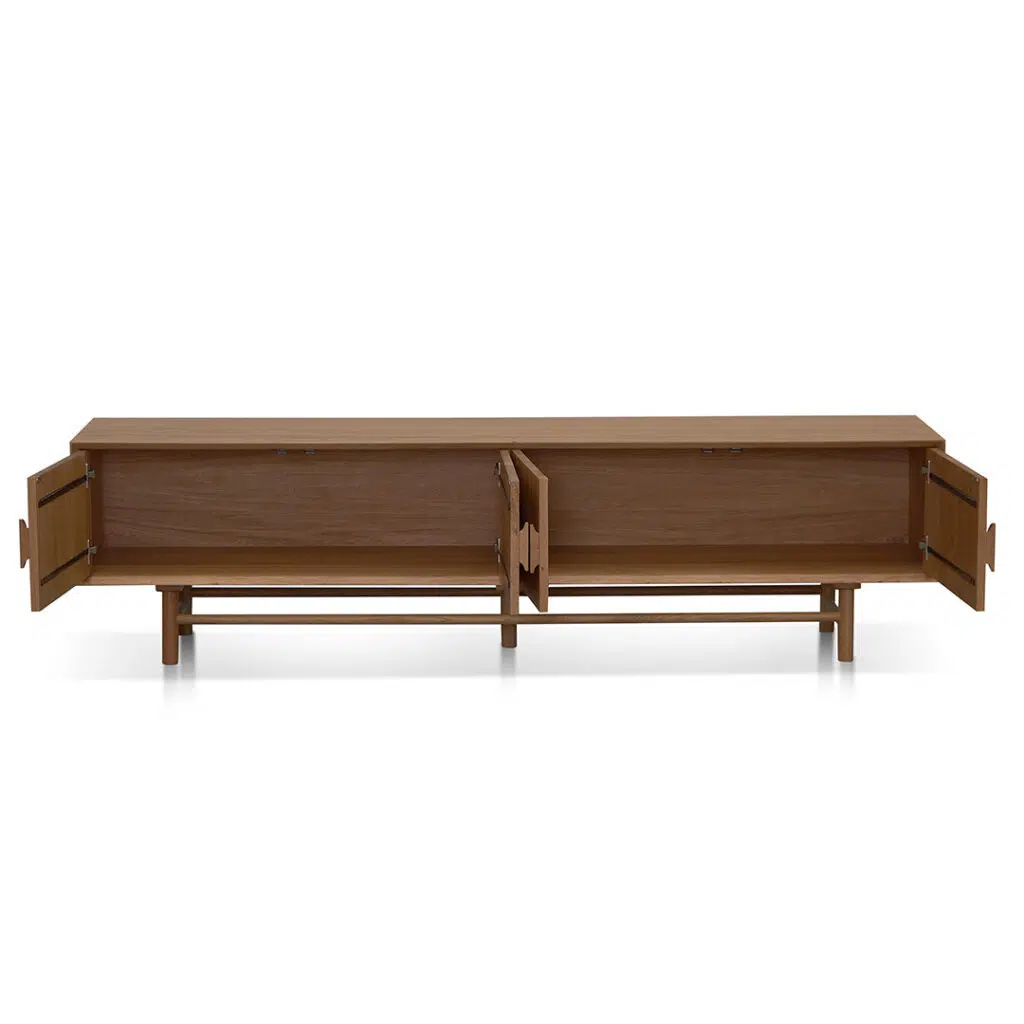 Sleek 2.1m TV Unit, Natural Oak, Spacious Storage