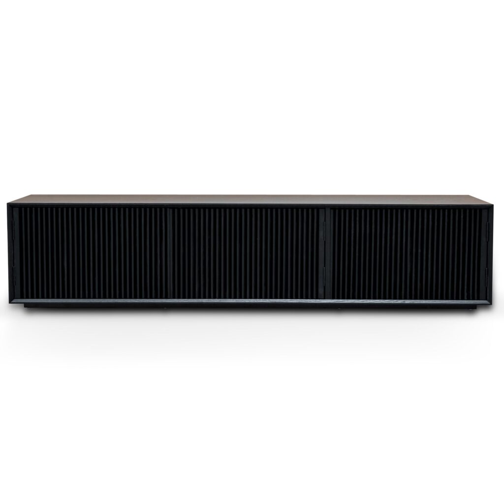 Elio 2m TV Unit in Black Veneer with Hidden Storage