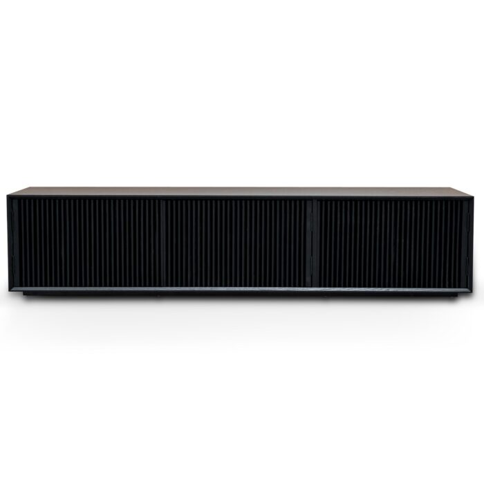 Elio 2m TV Unit in Black Veneer with Hidden Storage