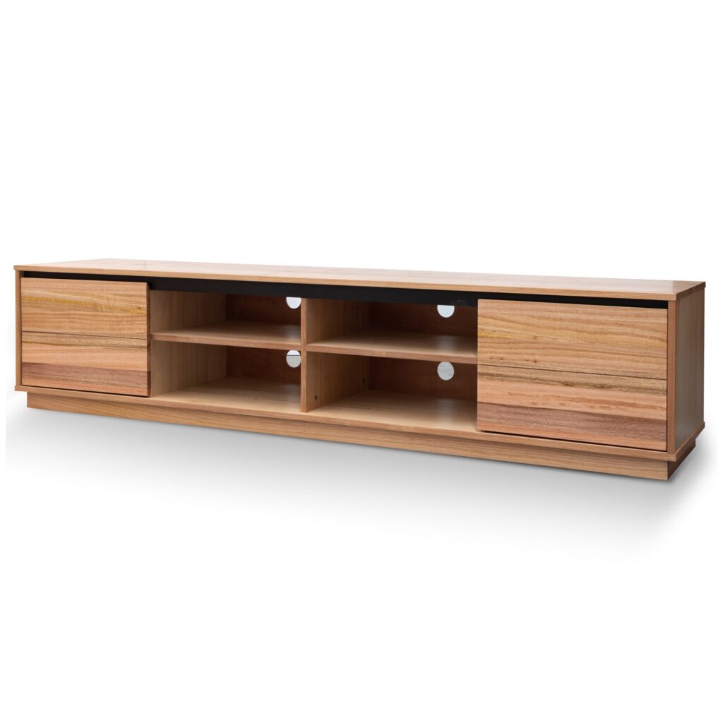 Nova 2.2m TV Unit, Messmate, ample storage, modern design, natural timber
