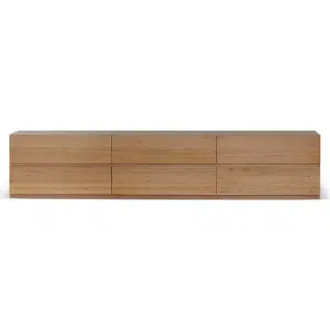 Vista 2.4m TV Unit Messmate Wood 6 Drawers