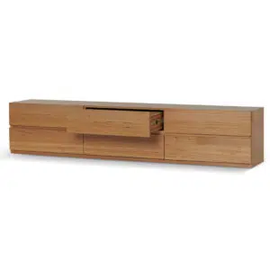 Vista 2.4m TV Unit Messmate Wood 6 Drawers