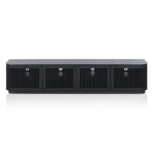 Summit 2m TV Unit, Full Black, Stylish Ash Veneer, Modern Living Room Furniture