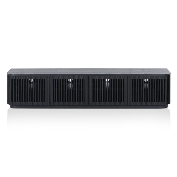 Summit 2m TV Unit, Full Black, Stylish Ash Veneer, Modern Living Room Furniture