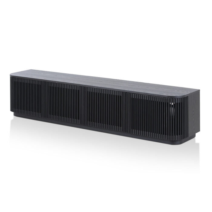 Summit 2m TV Unit, Full Black, Modern Ash Veneer