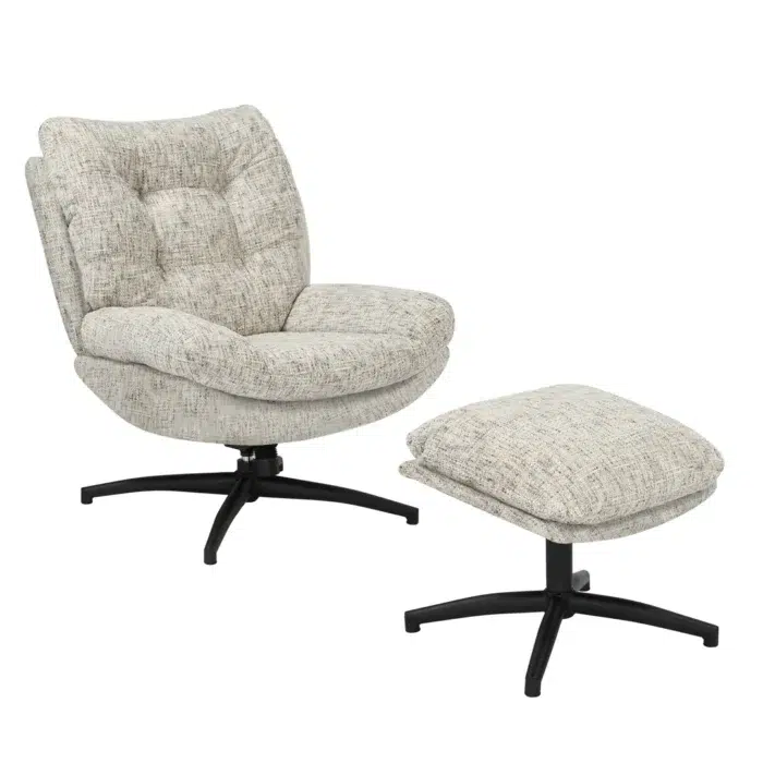 Teo Accent Chair + Footstool