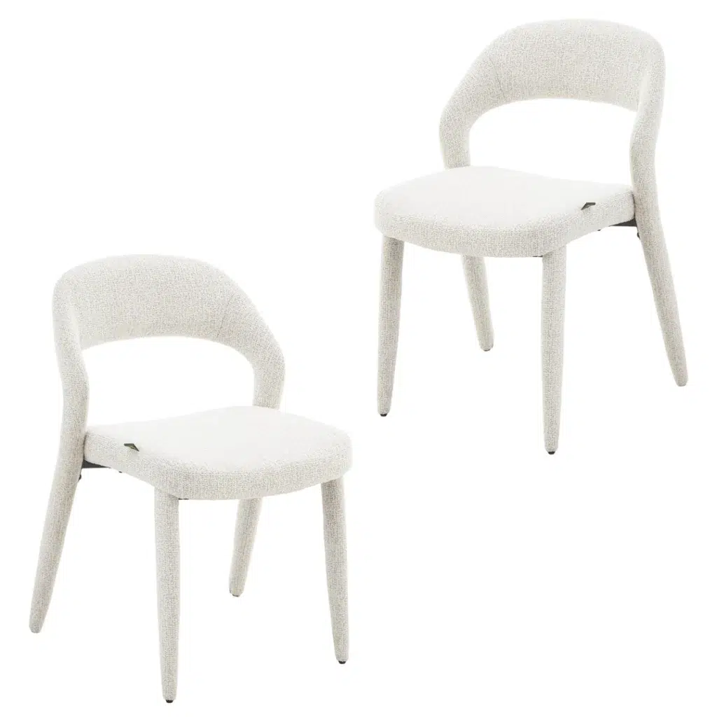Elegant Stone Dining Chairs, Set of 2, Modern Design, Soft Upholstery, Durable Steel Frame