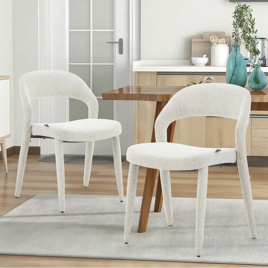 Elegant Stone Dining Chairs, Set of 2, Modern Design