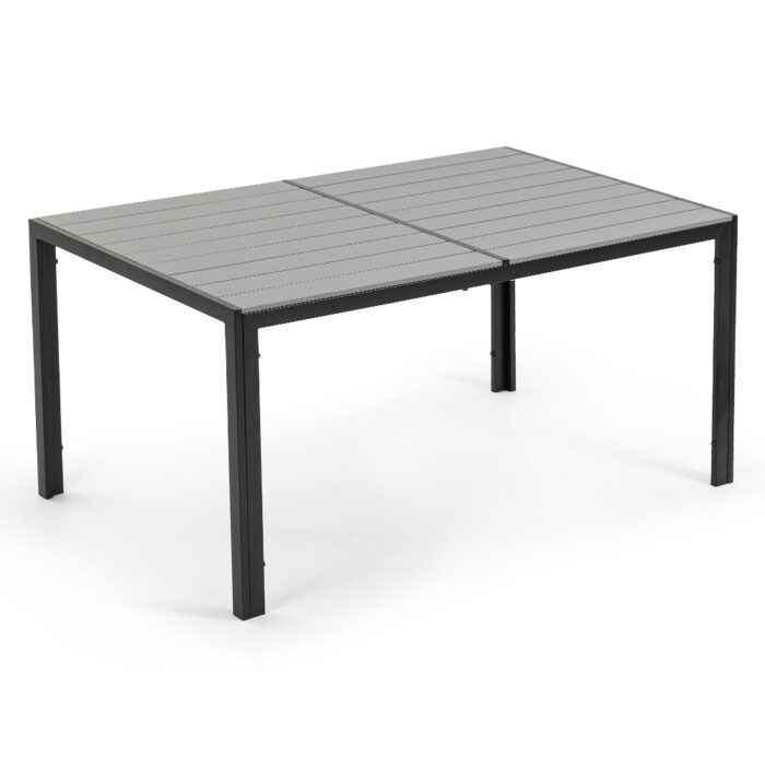 Outdoor Dining Table, Durable Polywood, Rust-Resistant Steel Frame