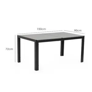 Outdoor Dining Table, Durable Polywood, Rust-Resistant Steel Frame