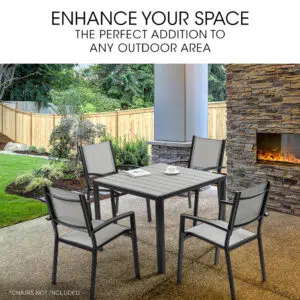 Olivia Square Dining Table, Durable Polywood, Rust-Resistant Frame, 90cm, Outdoor Use