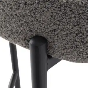 Elsa Low Boucle Bar Stool Grey modern minimalist design textured boucle fabric sturdy metal frame