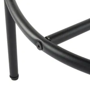 Elegant grey boucle bar stool with modern minimalist design and sturdy metal frame.