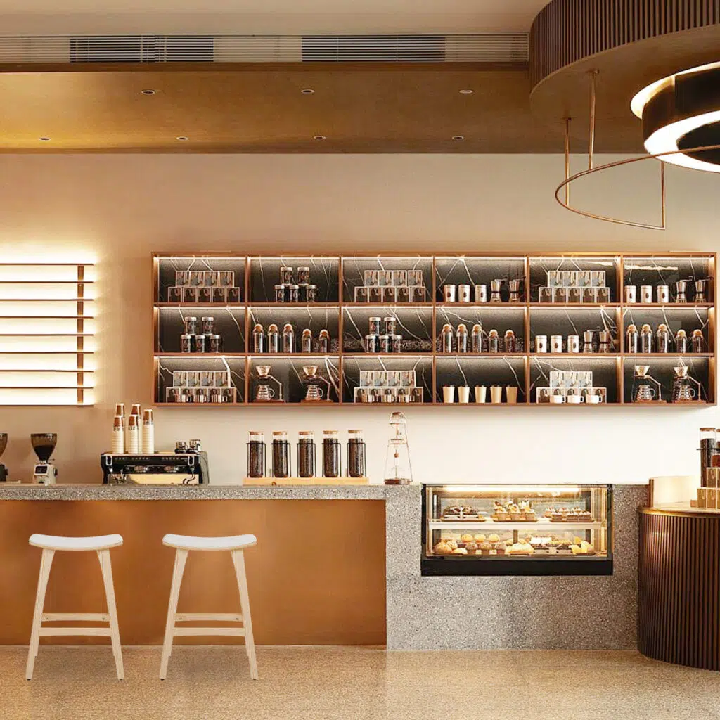 Beige Padded Dining Chair, Japanese Style, Set of 2