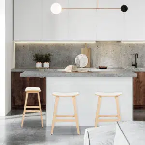 Beige Padded Dining Chair, Japanese Style, Set of 4