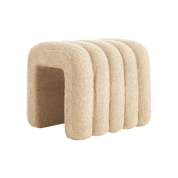 Chloe Ridge Arch Ottoman Stool – Beige